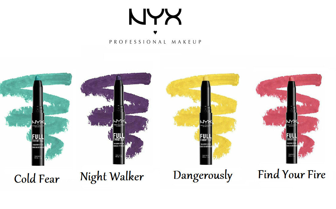 NYX Full Throttle Set of 4 sticks - Shades: Find your fire, Cold Fear, Dangerously, Night Walker